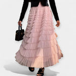 Elegant kjol med tyllkant – bild 5