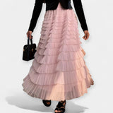 Elegant kjol med tyllkant – bild 5