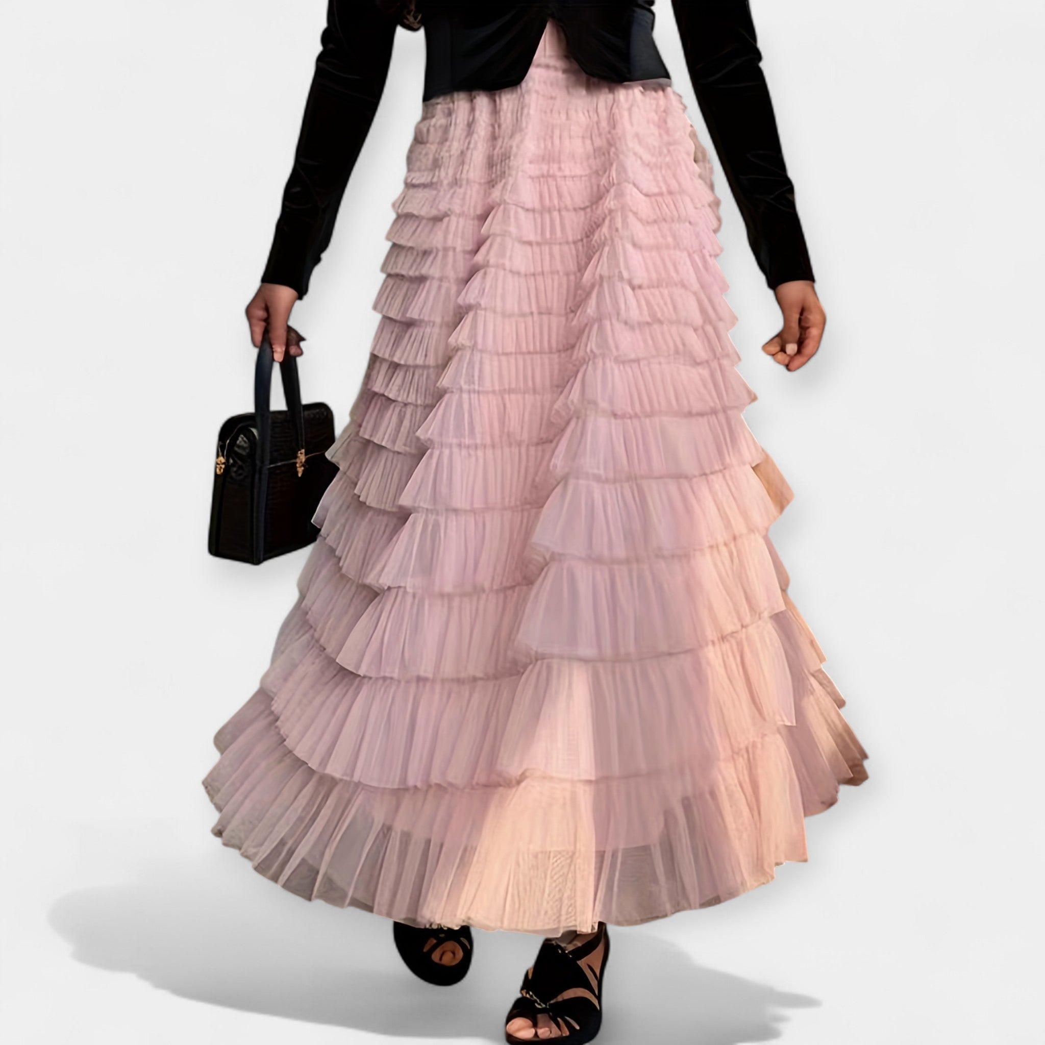 Elegant kjol med tyllkant – bild 5