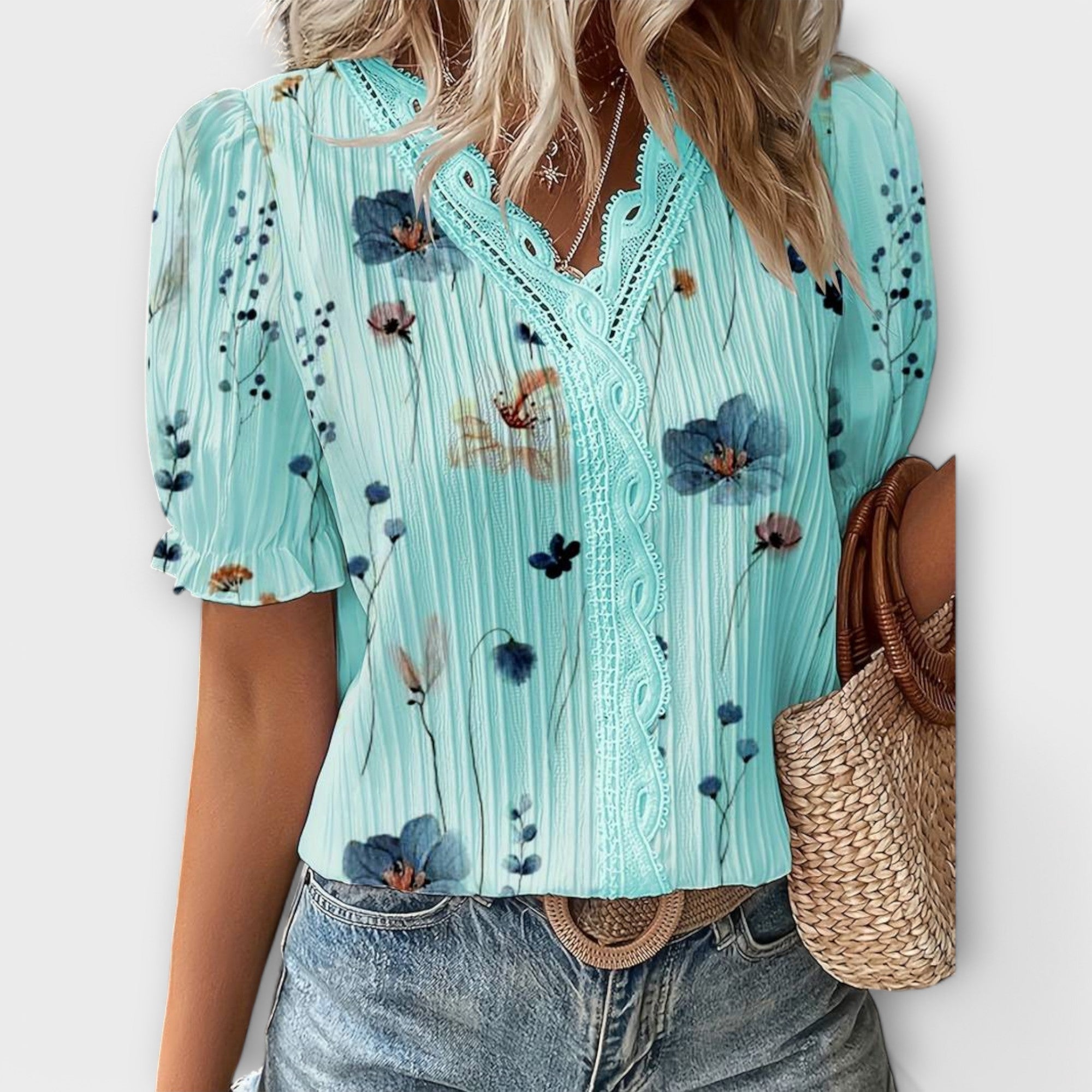 Emily - Blus med V-ringning – bild 17