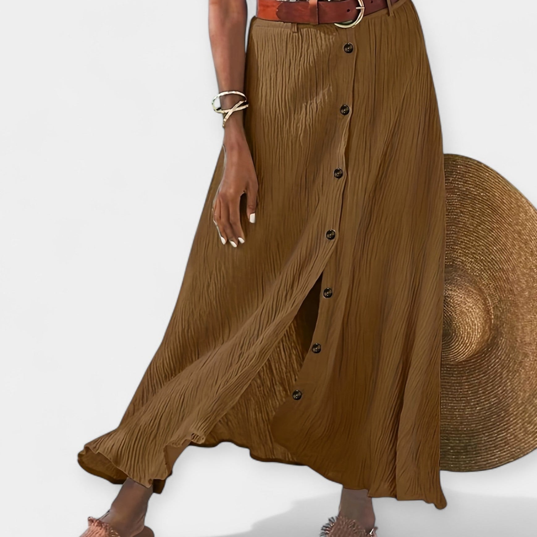 Semi-Sheer-maxikjol med slits – bild 2