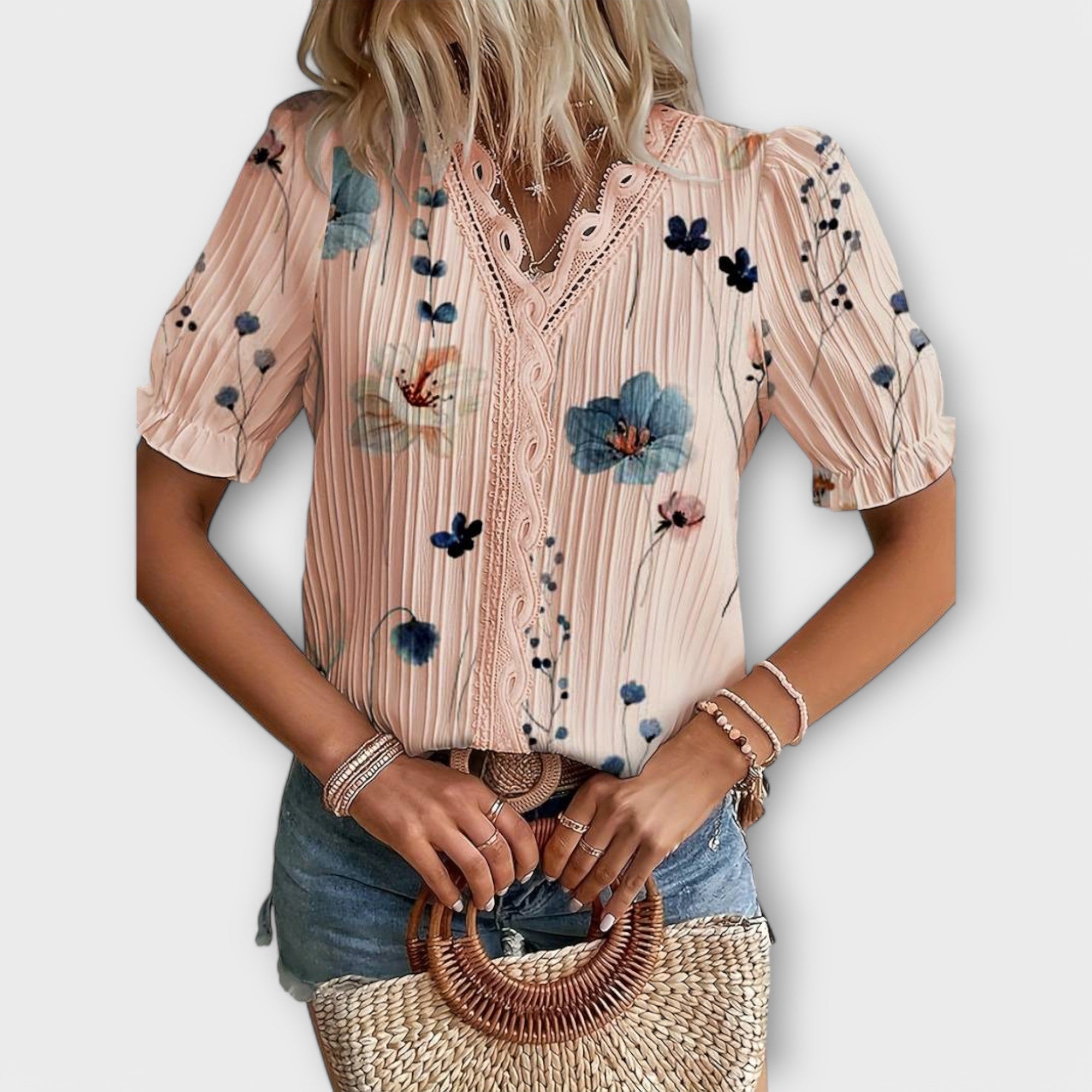 Emily - Blus med V-ringning – bild 10