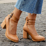 Madison - Flat Sandals with Ankle Strap and Thick Sole