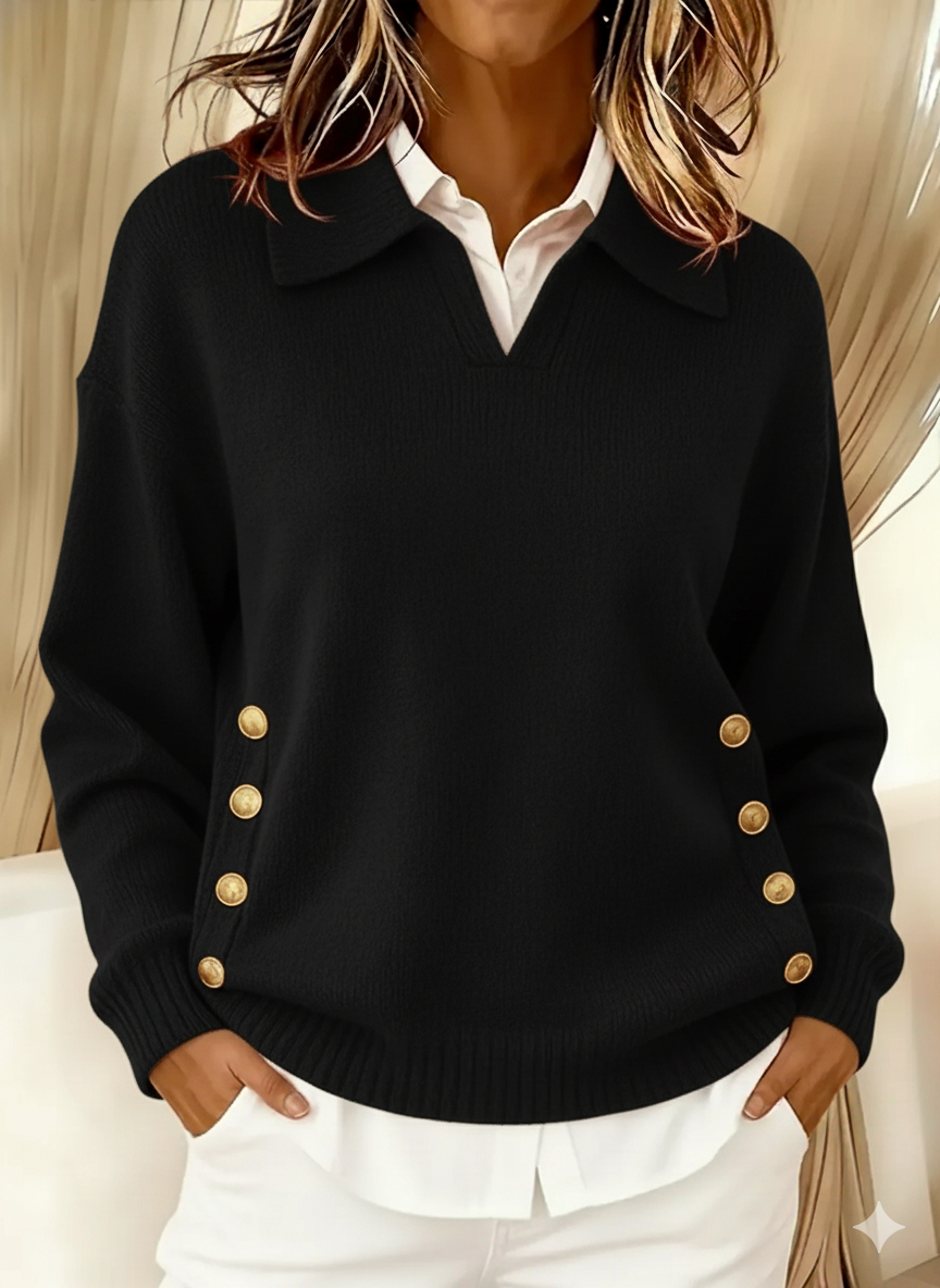 Erminia | Pullover med polokrage och knappar – bild 6
