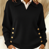 Erminia | Pullover med polokrage och knappar – bild 6