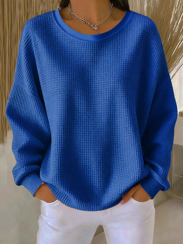Norma | Klassisk våffelstickad pullover – bild 6