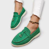 Beige Women's Loafers with Decorative Cord