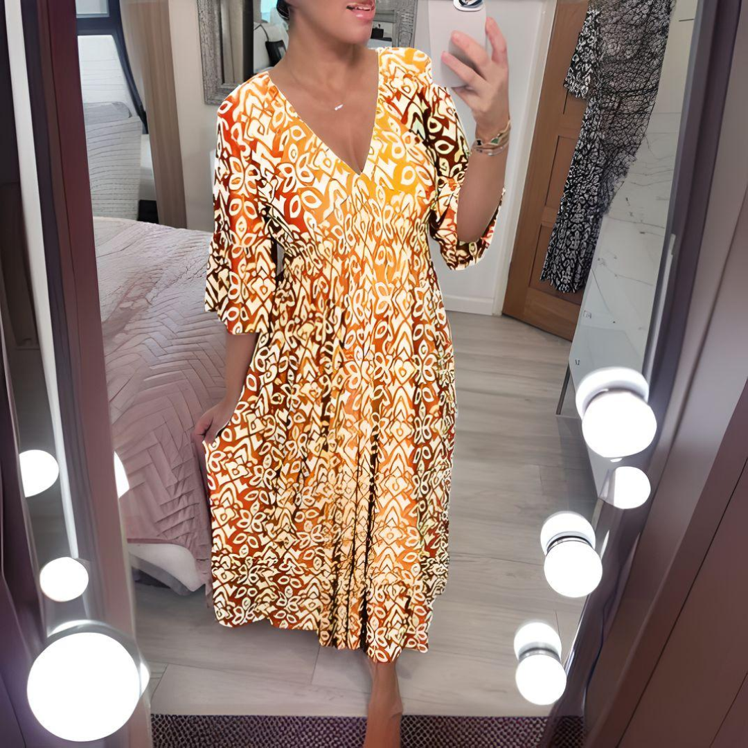 Lillia - Mönstrad boho-klänning – bild 5