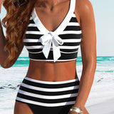 Laluna® | Striped High-Waisted Bikini