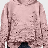 Sweatshirt med huva i spets – bild 4