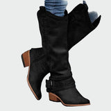 Retro Cowboy Leather Boots