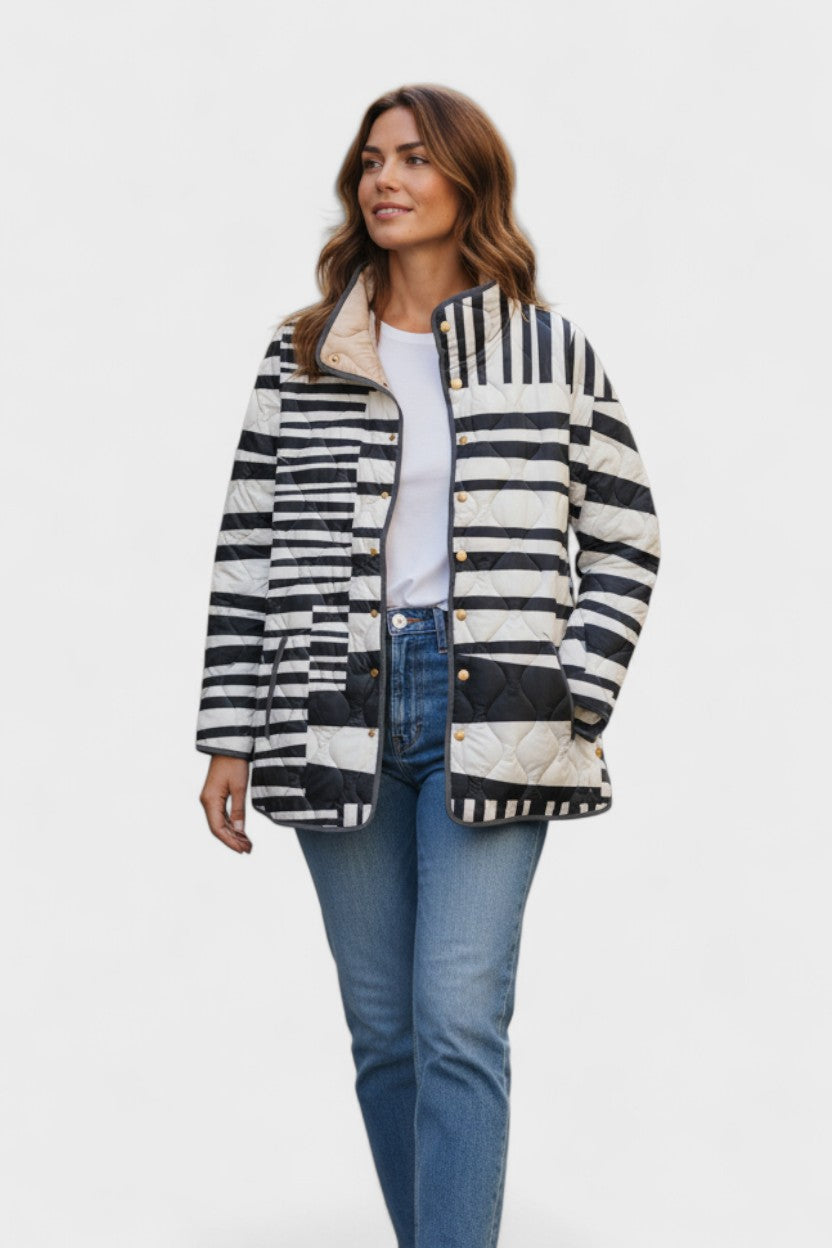 Ulla™ | Vadderad jacka med randmix – bild 2