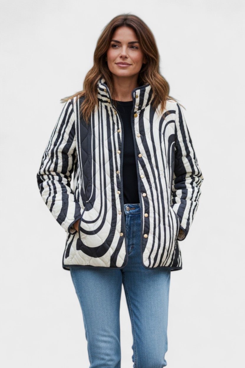 Hanne™ | Quiltad jacka med zebramönster – bild 2