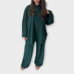 Ingrid - Ribbstickat set i plus size