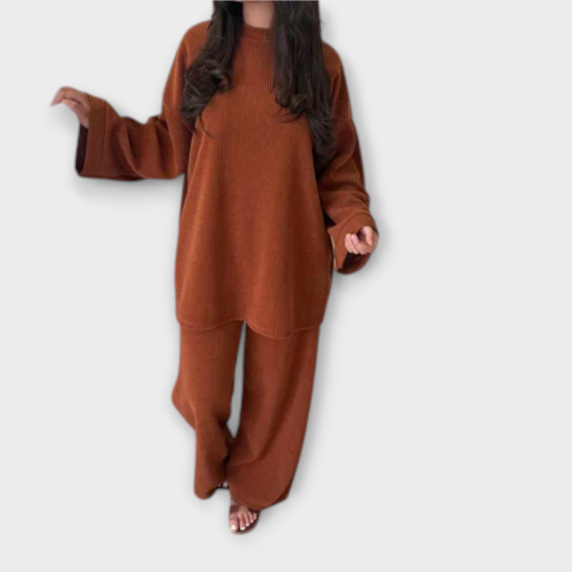 Ingrid - Ribbstickat set i plus size – bild 3