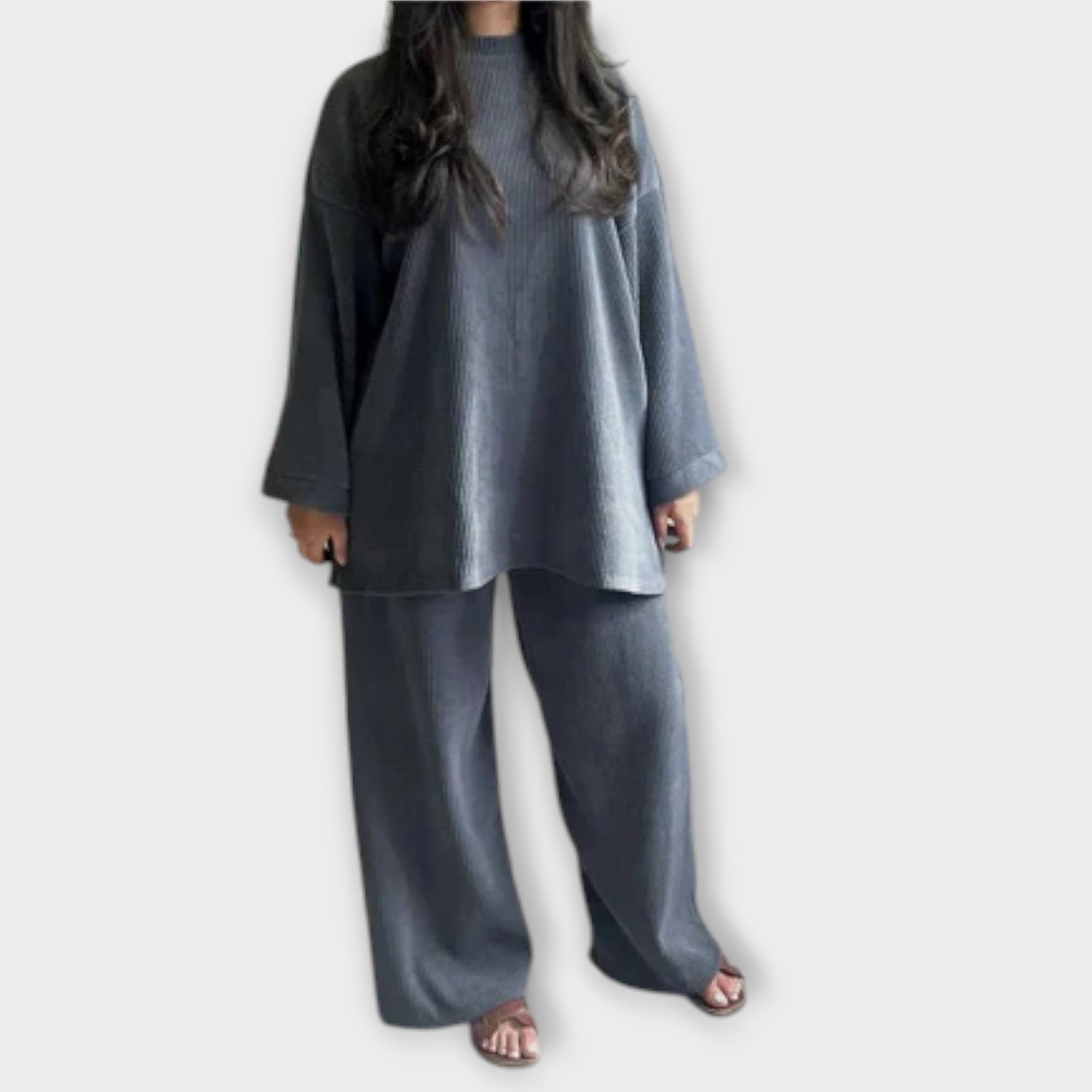 Ingrid - Ribbstickat set i plus size – bild 4