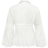 Susanne™ | Vit jacka med hålbroderi och volang – bild 6