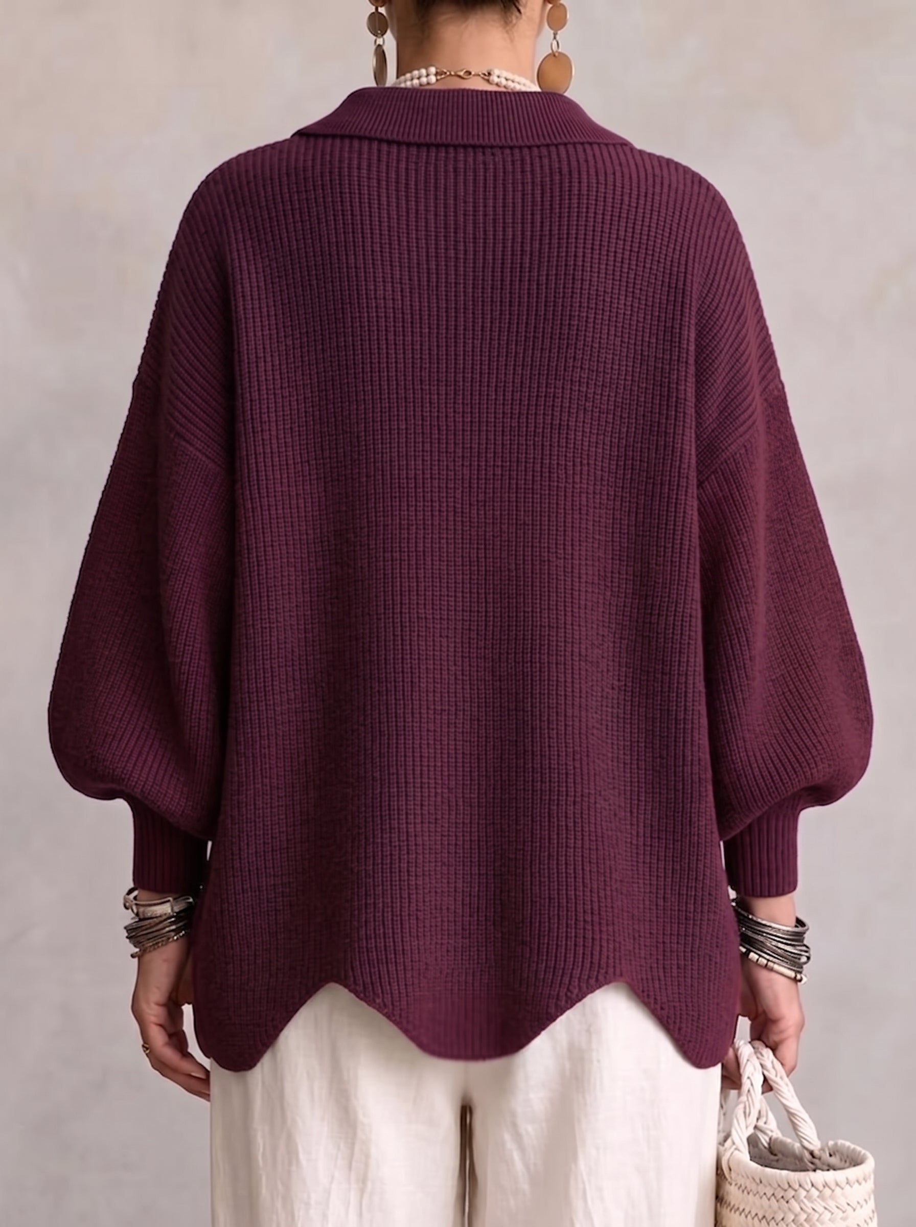 Ortensia | Oversize cardigan med guldknappar – bild 2