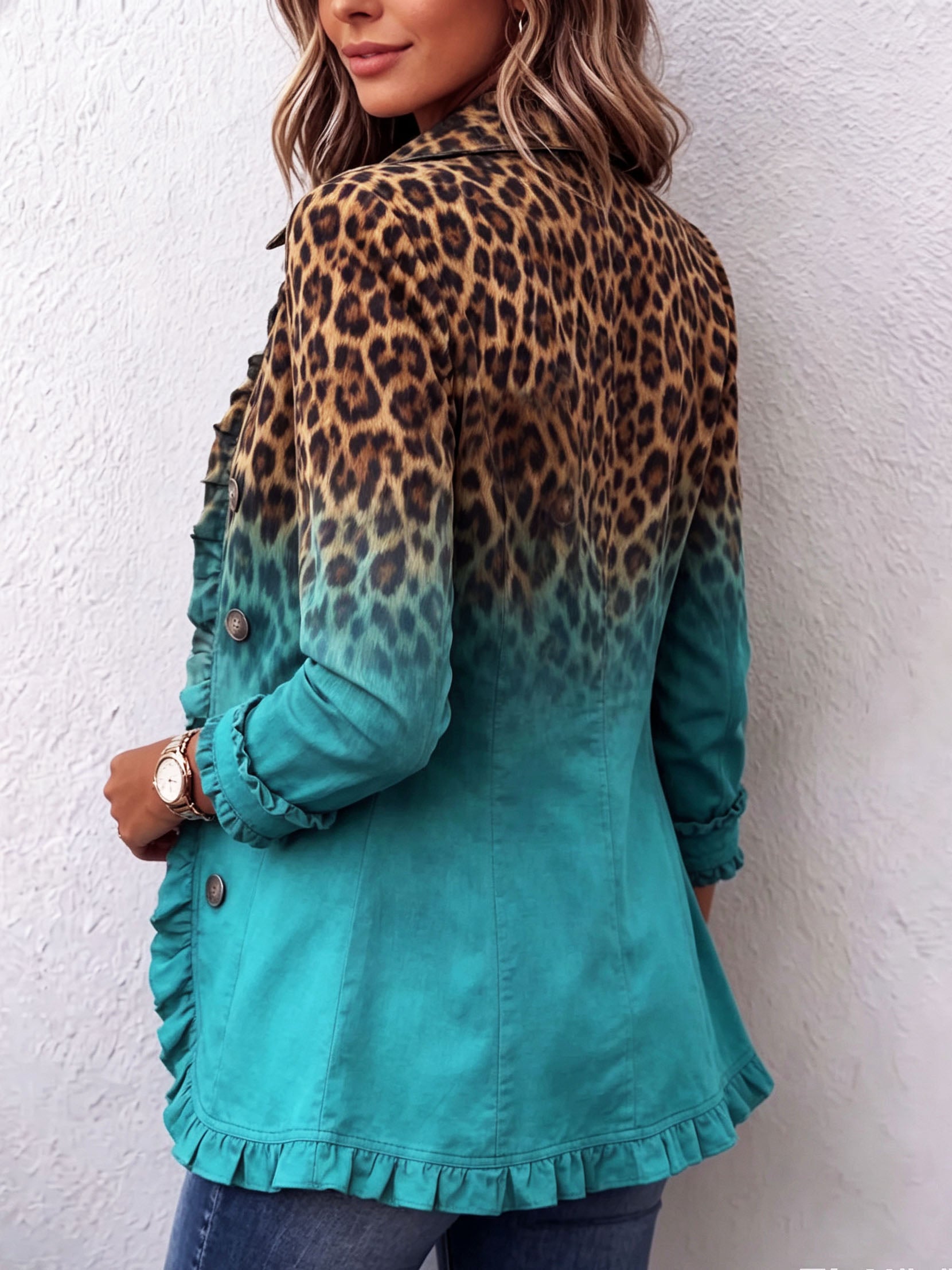 Barbara™ | Leopardmönstrad kavaj med toning – bild 3