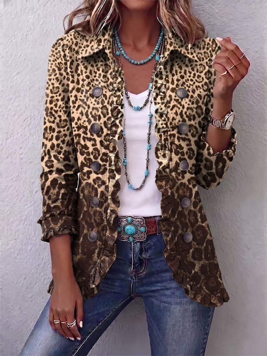 Erika™ | Kavaj med leopardmönster
