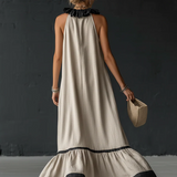 Celestine | Color-Block Ruffle Maxi Dress