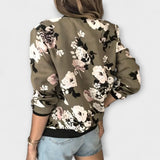 Kararaina - Elegant Floral Bomber Jacket