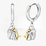 Dog Hug Earrings (Round Clasp)