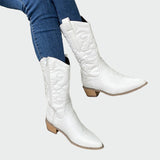 Metallic Cowboy Ankle Boots