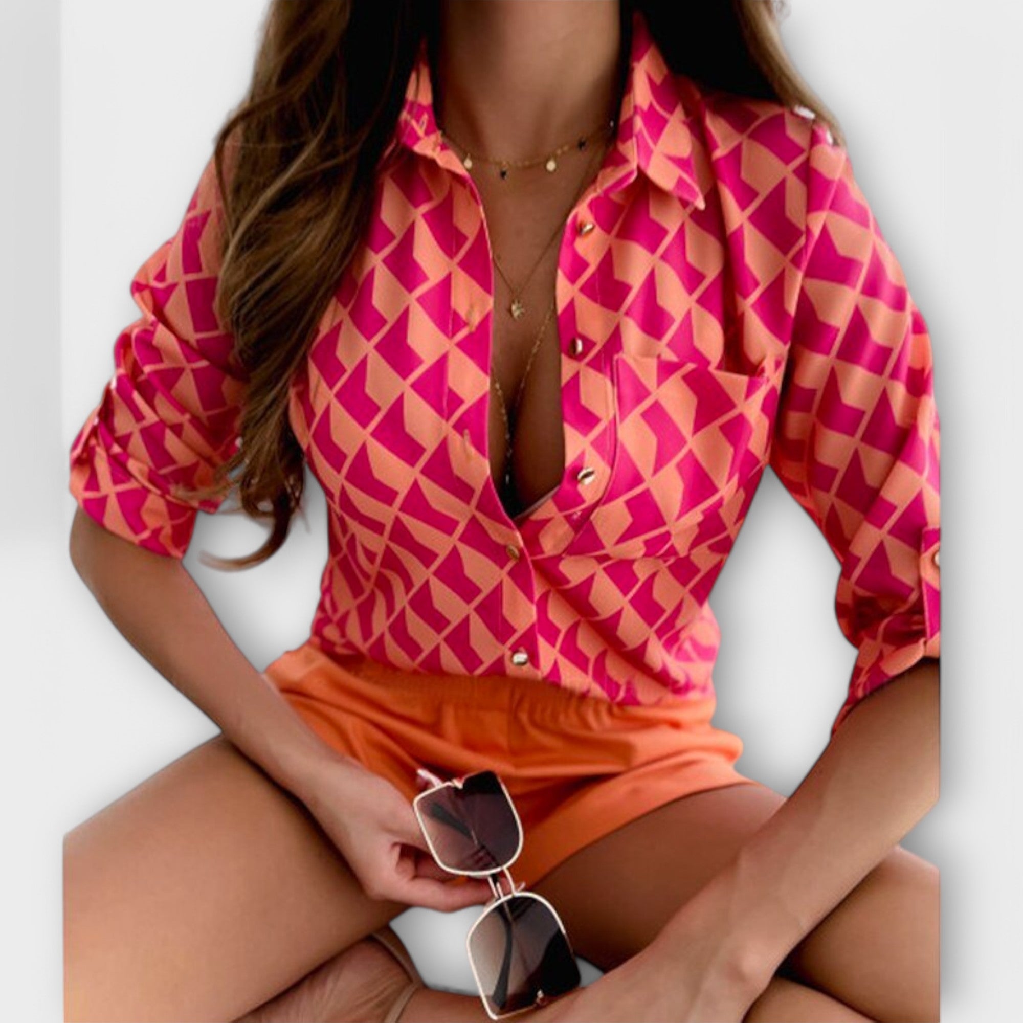 Romina - Blus med klassisk krage – bild 17